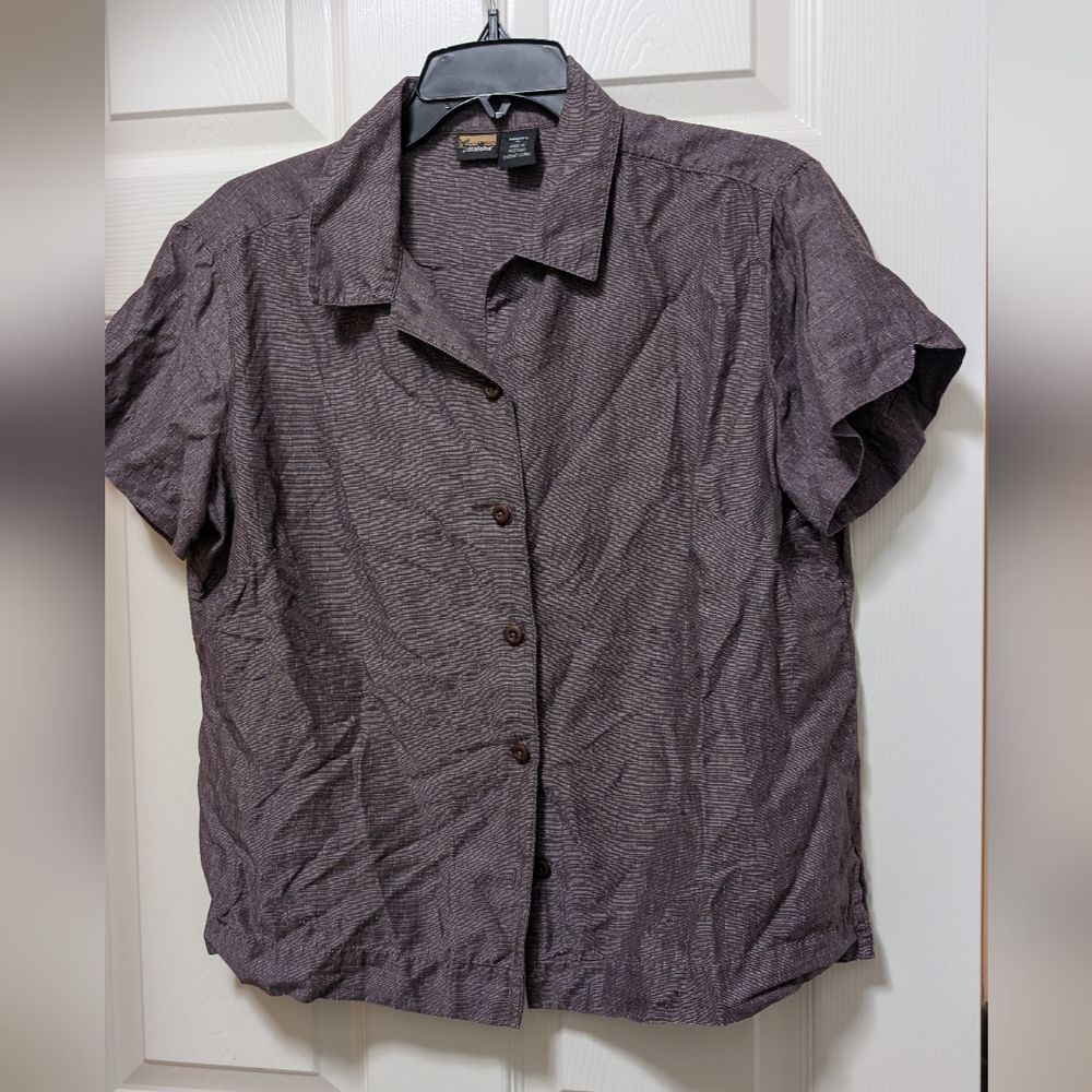 Patagonia Pataloha Purple Button Down Size 14 Short Sleeve